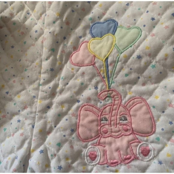 Vintage Quilted Star Print Pastel Footed Romper 3-6 Months - Picture 5 of 5